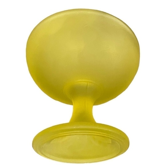 Vintage Compote Candy Trinket Dishes 2 Matching Canary Yellow Frosted Glass - Picture 3 of 14